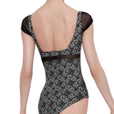 WEAR MOI ACANTE WOMEN SQUARE NECKLINE SHORT SLEEVE LEOTARD