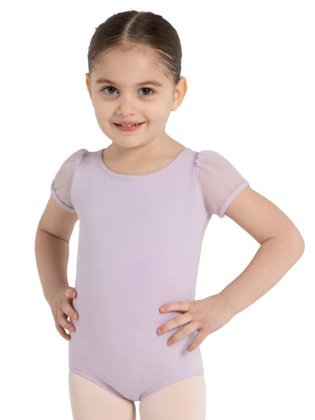 CAPEZIO 11311C GIRLS BACK KEYHOLE PUFF SLEEVE LEOTARD