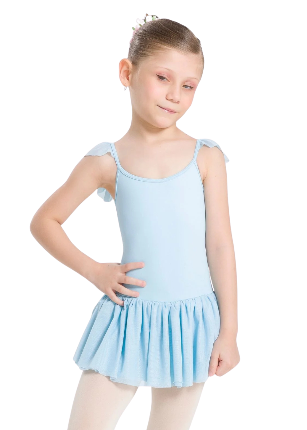 SO DANCA-BY85C GIRLS NALA SLEEVE LEOTARD WITH ATTACHED SKIRT