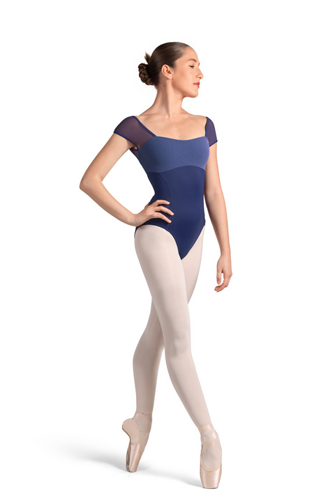 MIRELLA M20001LM LADIES OPEN BACK CAP SLEEVE LEOTARD