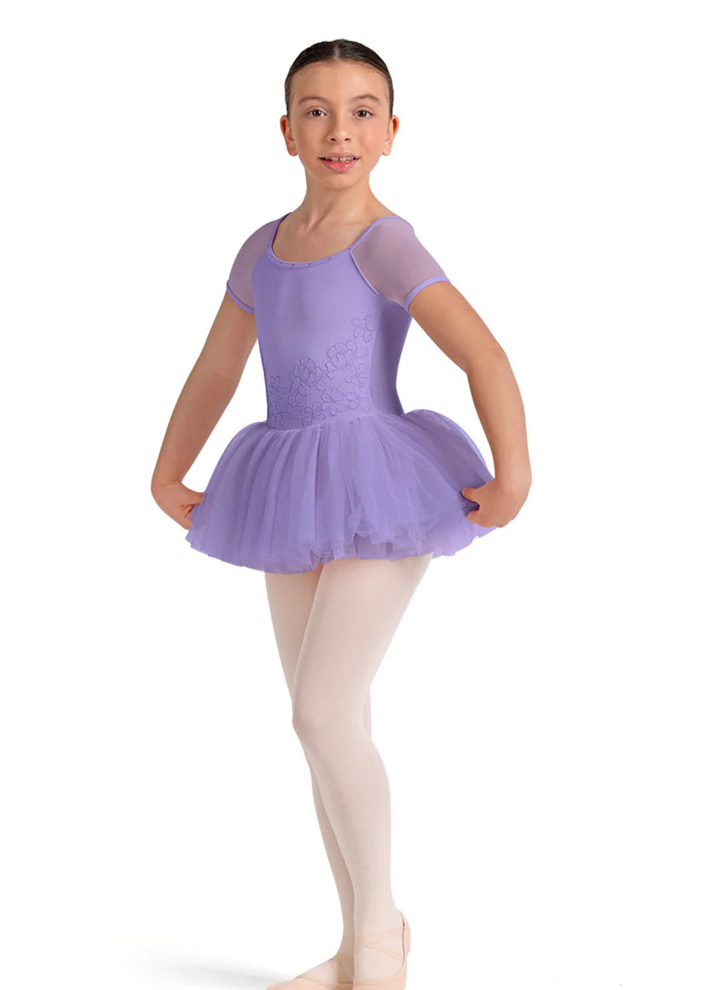 BLOCH CL20002 GIRLS LUCY FLORAL CAP SLEEVE TUTU DRESS
