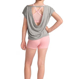 BLOCH CZ30027 GIRLS LIONA SHORT SLEEVE TOP