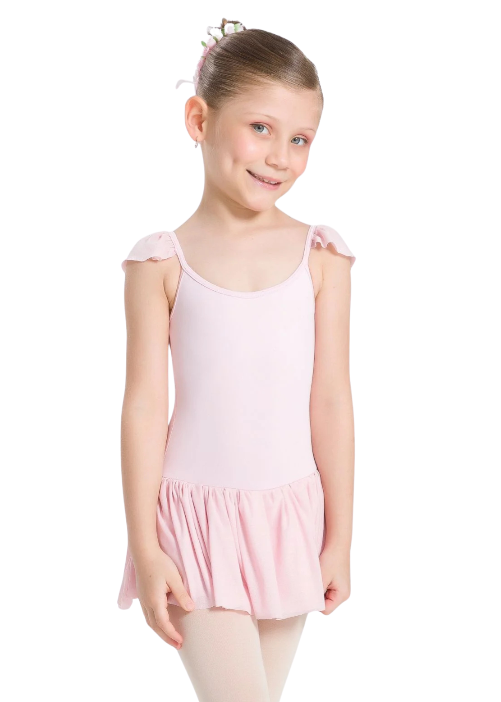 SO DANCA-BY85C GIRLS NALA SLEEVE LEOTARD WITH ATTACHED SKIRT