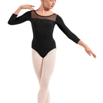 MIRELLA M60004C GIRLS MESH 3/4 SLEEVE LEOTARD - The Dance Shoppe