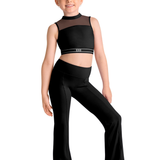 BLOCH CZ30028 GIRLS MESH PANEL CROP TOP