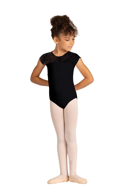 DANSHUZ 24102C GIRLS AUDRA CAP SLEEVE LEOTARD