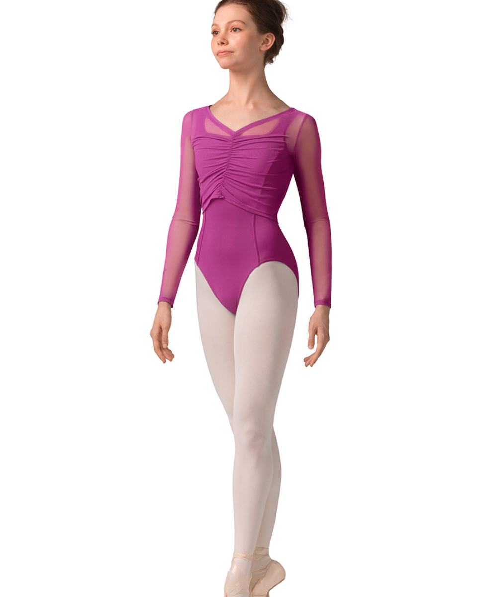 M30001L WOMEN MESH LONG SLEEVE LEOTARD-MIRELLA