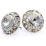 GLAMOUR GODDESS RHINESTONE CLIP-ON/PIERCED RIVOLI DANCE EARRINGS