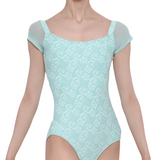 WEAR MOI ACANTE WOMEN SQUARE NECKLINE SHORT SLEEVE LEOTARD