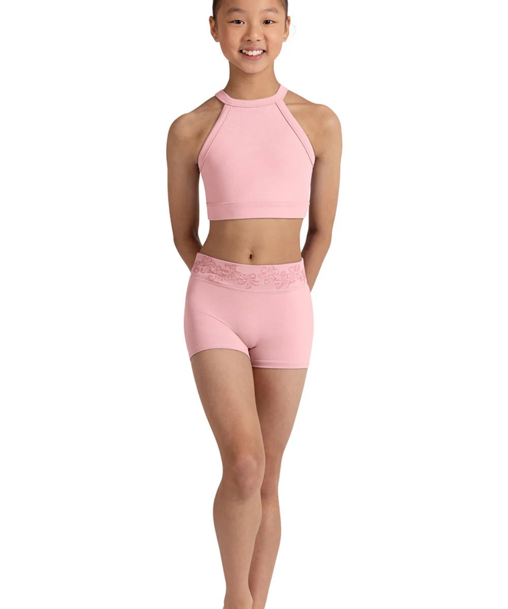 BLOCH CZ30008 GIRLS MODENA FLORAL CROP TOP