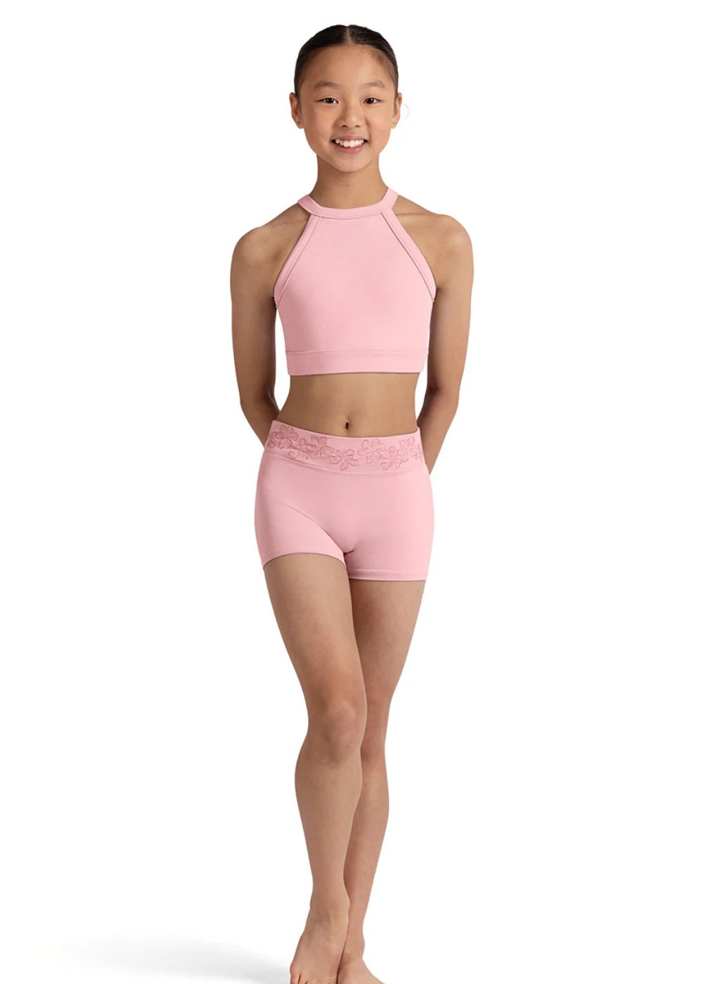 BLOCH CZ30008 GIRLS MODENA FLORAL CROP TOP