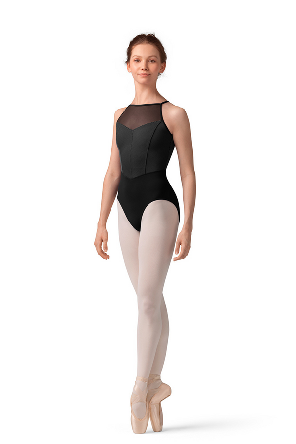 MIRELLA M40001LM WOMEN STRIPE HALTER LEOTARD