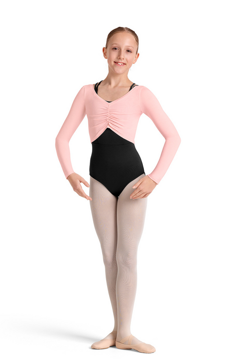 MIRELLA M30004C GIRLS LONG SLEEVE GATHERED TOP