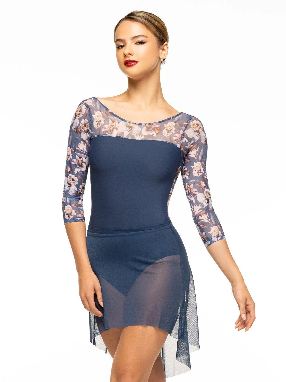ELEVE DANCEWEAR WOMEN MID HIGH-LOW SKIRT MESH