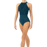 BLOCH L1085 WOMEN KAYLA MESH BODICE OPEN HALTER LEOTARD