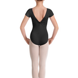 MIRELLA M20005C TWIST BACK CAP SLEEVE LEOTARD