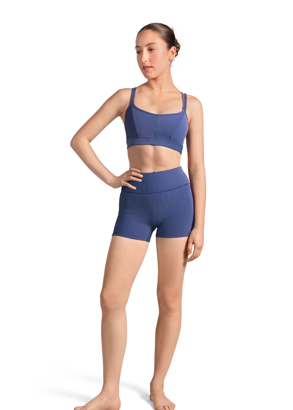 M90001L WOMEN STRIPED HIGH WAIST SHORT-MIRELLA