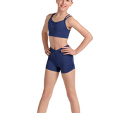 M30005C GIRLS CROSS BACK CROP TOP-MIRELLA