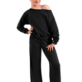 MIRELLA M30022C GIRLS OFF SHLDR SWEATSHIRT - The Dance Shoppe