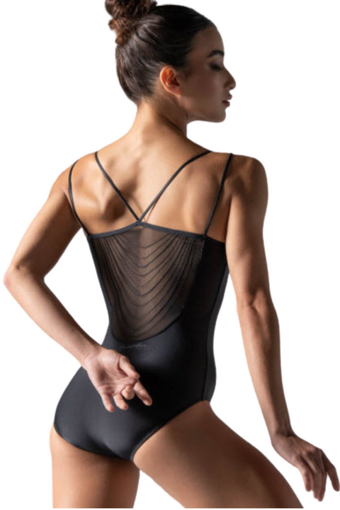 BALLET ROSA CHAUCER WOMEN V-FRONT STRAPPY BACK MESH MOTIF LEOTARD