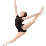 EUROTARD 41490C GIRLS SILHOUETTE MESH HIGH NECK ZIPPER LEOTARD