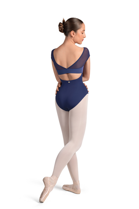 MIRELLA M20001LM LADIES OPEN BACK CAP SLEEVE LEOTARD