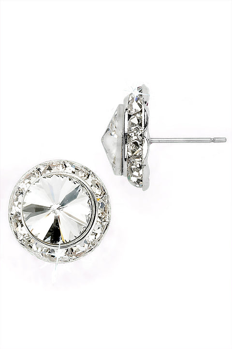 GLAMOUR GODDESS RHINESTONE CLIP-ON/PIERCED RIVOLI DANCE EARRINGS