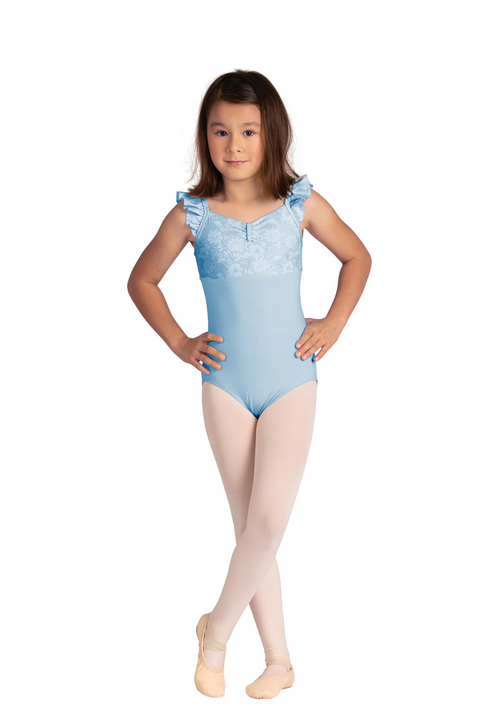 DANSHUZ 24104C GIRLS BROOKE PINCH FRONT NECK TANK LEOTARD