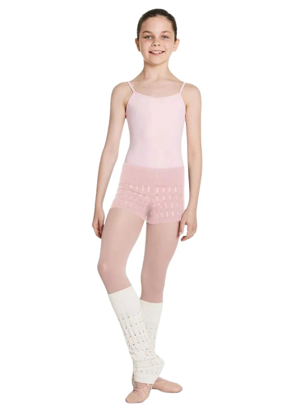 BLOCH CR5514 GIRLS NORA KNITTED WARM-UP SHORTS