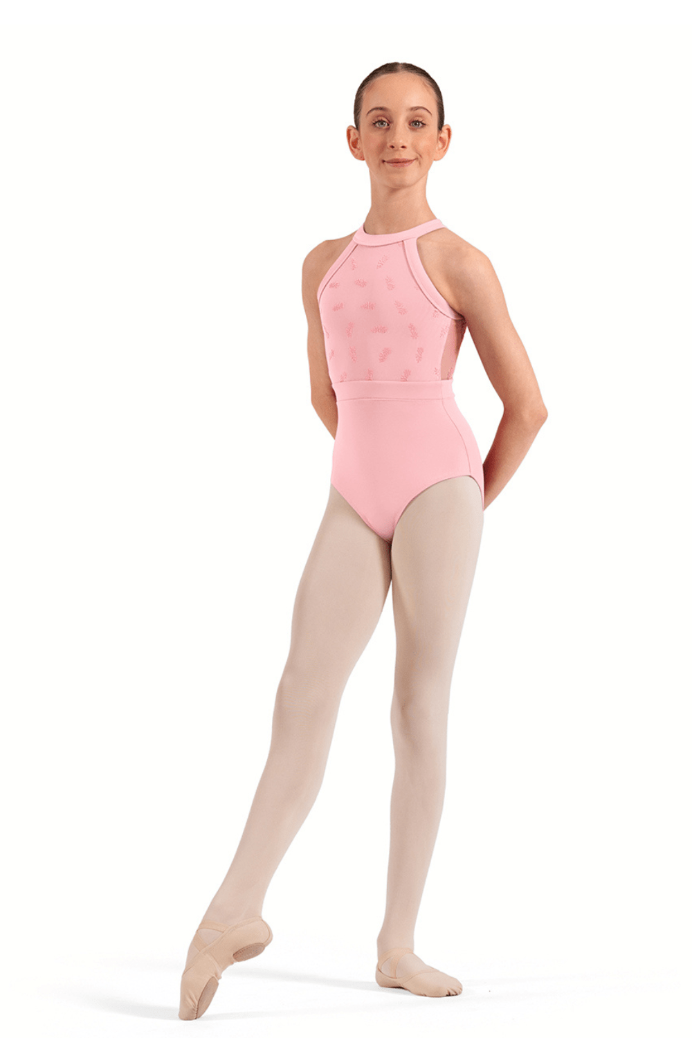 BLOCH CL40016 GIRLS FLORAL HALTER LEOTARD - The Dance Shoppe