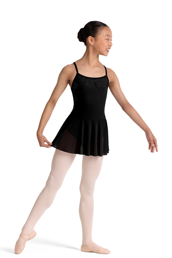 BLOCH CL70003 GIRLS EMBROIDERED SKIRTED CAMISOLE LEOTARD