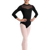 BLOCH CL60002 GIRLS EMBROIDERED 3/4 SLEEVE LEOTARD