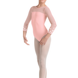 M60002C GIRLS MESH 3/4 SLEEVE LEOTARD-MIRELLA