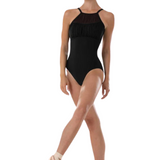 BLOCH L4167B WOMEN RAY HIGH NECKLINE MESH DETAIL OPEN BACK HALTER LEOTARD