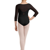 MIRELLA M746C GIRLS 3/4 SLEEVE MESH TOP