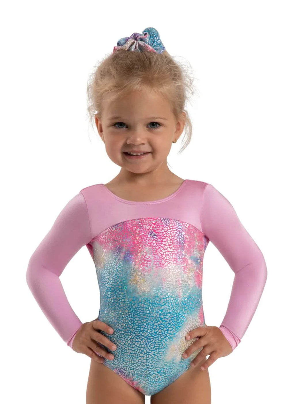 CAPEZIO12305C GIRLS UNICORN DISCO LIGHTWAVE LONG SLEEVE LEOTARD