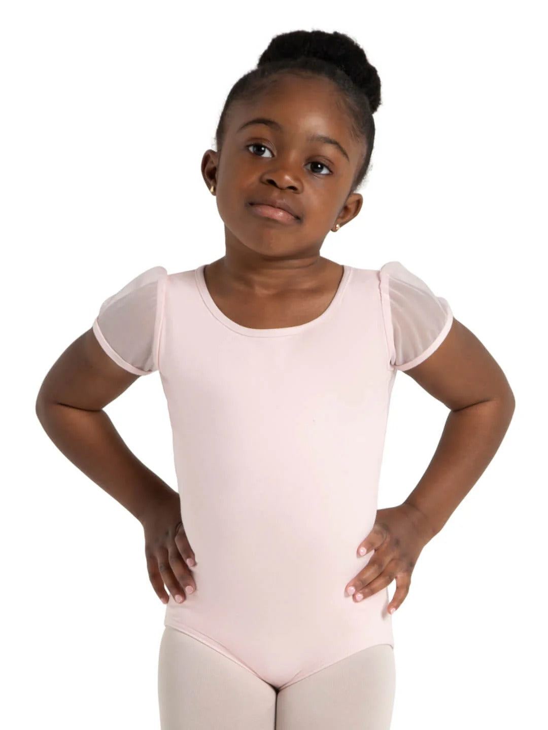 CAPEZIO 11311C GIRLS BACK KEYHOLE PUFF SLEEVE LEOTARD