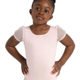 CAPEZIO 11311C GIRLS BACK KEYHOLE PUFF SLEEVE LEOTARD
