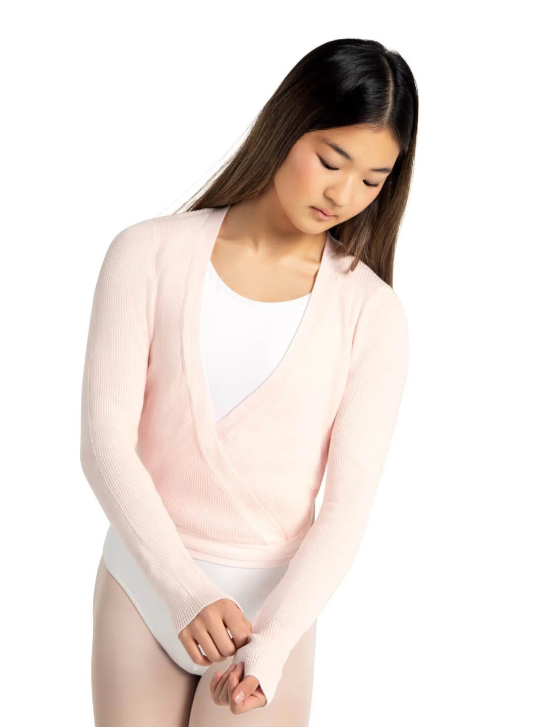 CAPEZIO 11381W LADIES IMPROVED FIT RIBBED KNIT WRAP SWEATER