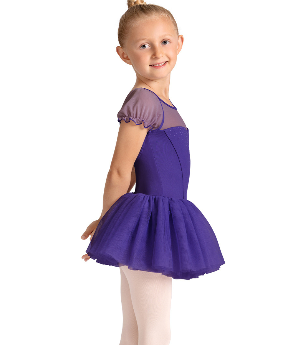 M20007C GIRLS PUFF SLEEVE TUTU LEOTARD-MIRELLA