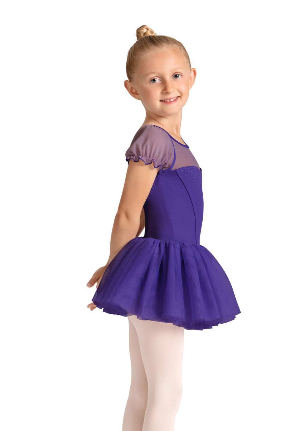 M20007C GIRLS PUFF SLEEVE TUTU LEOTARD-MIRELLA