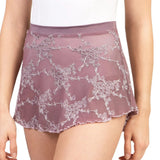 SUFFOLK 1017A WOMEN SOIREE PULL-ON HIGH LOW MESH SKIRT