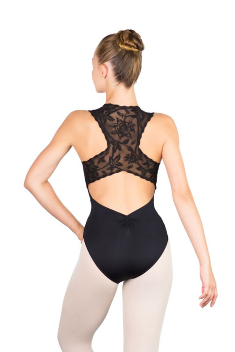 BALLET ROSA GINGER WOMEN ZIP FRONT FLORAL BACK LEOTARD