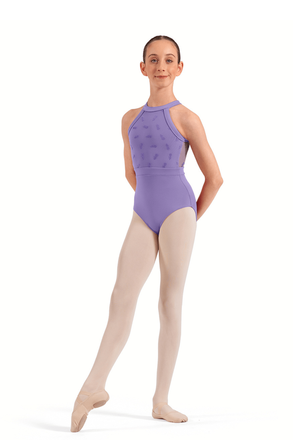 BLOCH CL40016 GIRLS FLORAL HALTER LEOTARD - The Dance Shoppe