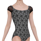 WEAR MOI ACANTE WOMEN SQUARE NECKLINE SHORT SLEEVE LEOTARD