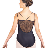 BALLET ROSA CHAUCER WOMEN V-FRONT STRAPPY BACK MESH MOTIF LEOTARD