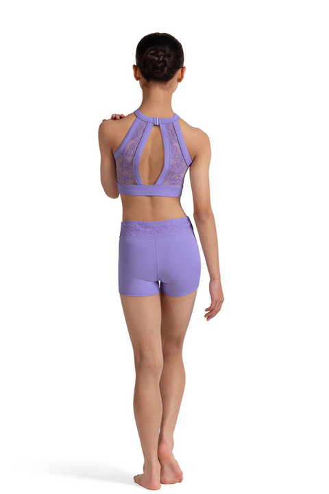 BLOCH CZ30008 GIRLS EMB MESH CROP TOP