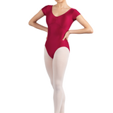 M3117LM WOMEN V-NECK CAP SLEEVE LEOTARD-MIRELLA
