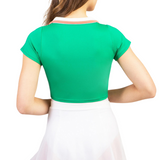 SUFFOLK 4024A WOMEN IVY LEAGUE CROPPED POLO TOP