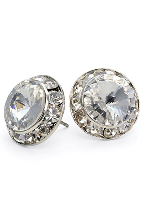 GLAMOUR GODDESS RHINESTONE 15MM CLIP-ON/PIERCED DANCE EARRINGS